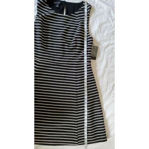 NWT International Concepts Black White Striped Sleeveless A Line Dress SZ L Larg - Picture 6 of 7